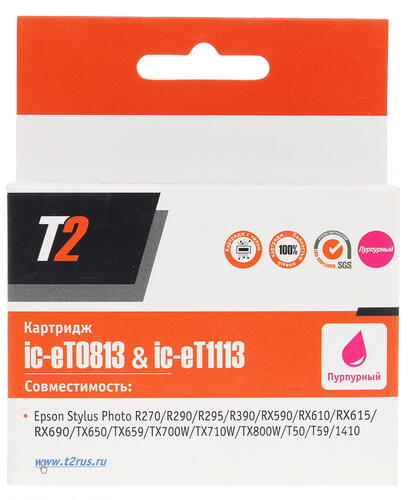Купить Картридж T2 IC-ET0813 пурпурный  7941959. Характеристики, отзывы и цены в Донецке