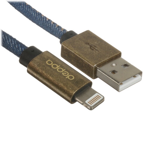 Купить Кабель круглый DEPPA Lightning 8-pin - USB 2.0 Type-A синий 1.2 м  9113426. Характеристики, отзывы и цены в Донецке