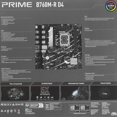 Купить Материнская плата ASUS PRIME B760M-R D4  5453701. Характеристики, отзывы и цены в Донецке
