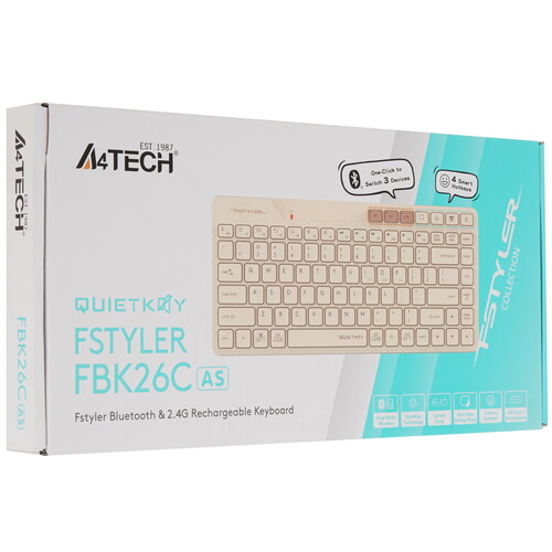 Купить Клавиатура проводная + беспроводная A4Tech Fstyler FBK26C AS  9299385. Характеристики, отзывы и цены в Донецке