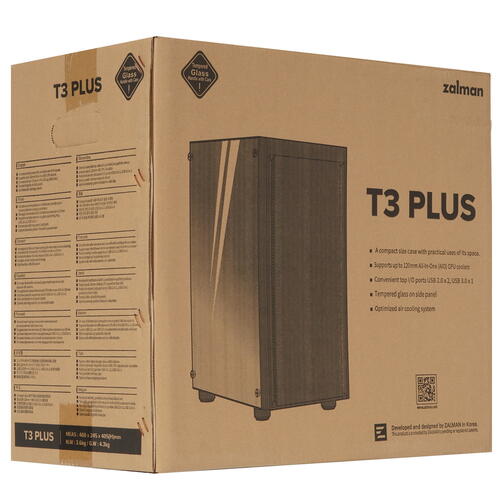 Купить Корпус ZALMAN T3 PLUS  черный  5444381. Характеристики, отзывы и цены в Донецке