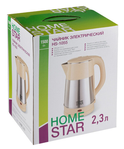Купить Электрочайник Homestar HS-1055 бежевый  9062634. Характеристики, отзывы и цены в Донецке