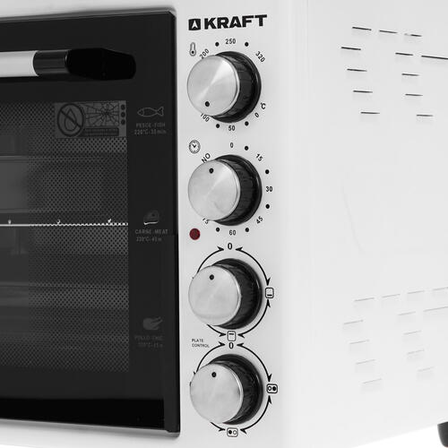 Купить Мини-печь Kraft KF-MOHP 3800 W белый  5347099. Характеристики, отзывы и цены в Донецке
