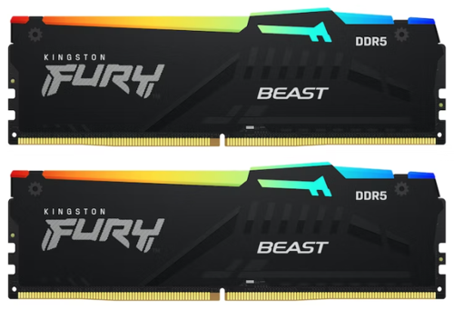 Купить Оперативная память Kingston FURY Beast Black RGB [KF556C36BBEAK2-32] 32 ГБ  5074988. Характеристики, отзывы и цены в Донецке