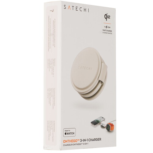 Купить Беспроводное зарядное устройство Satechi OntheGo 3-in-1 Charger бежевый  9289906. Характеристики, отзывы и цены в Донецке