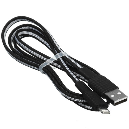 Купить Кабель плоский Hoco Lightning 8-pin - USB 2.0 Type-A черный 1 м  9238194. Характеристики, отзывы и цены в Донецке