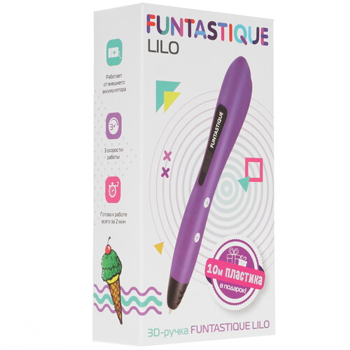 Купить 3D-ручка с пластиком Funtastique LILO FPN03P  фиолетовый  1623832. Характеристики, отзывы и цены в Донецке