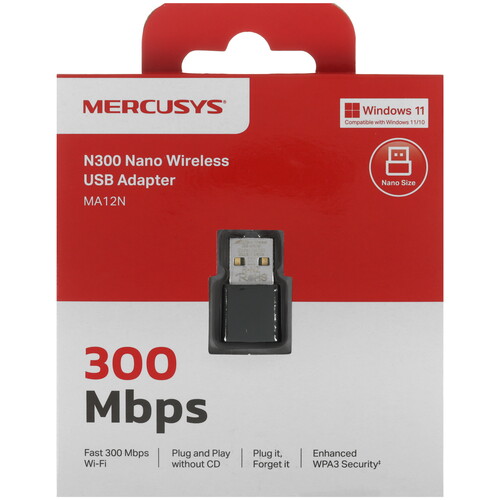 Купить Wi-Fi адаптер Mercusys MA12N  5625605. Характеристики, отзывы и цены в Донецке