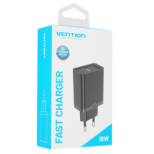 Купить Сетевое зарядное устройство Vention FABB0-EU черный  9160895. Характеристики, отзывы и цены в Донецке