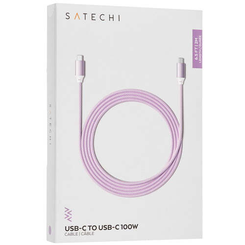 Купить Кабель круглый Satechi USB Type-C - USB Type-C фиолетовый 2 м  9073179. Характеристики, отзывы и цены в Донецке