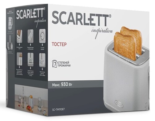 Купить Тостер SCARLETT SC-TM11067 белый  9240126. Характеристики, отзывы и цены в Донецке