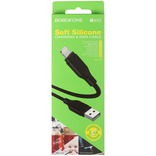 Купить Кабель круглый Borofone Lightning 8-pin - USB 2.0 Type-A черный 1 м  5475087. Характеристики, отзывы и цены в Донецке