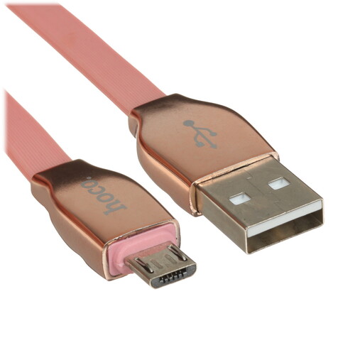 Купить Кабель плоский Hoco micro USB - USB 2.0 Type-A розовый 1.2 м  5475199. Характеристики, отзывы и цены в Донецке