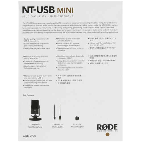 Купить Микрофон RODE NT-USB MINI черный  4872869. Характеристики, отзывы и цены в Донецке