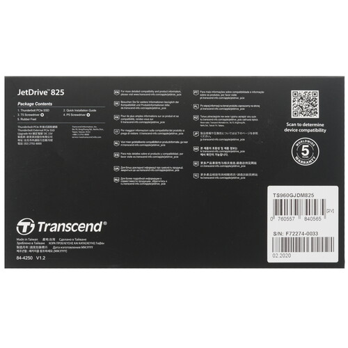 Купить 960 ГБ Внешний SSD Transcend JetDrive 825  1328909. Характеристики, отзывы и цены в Донецке