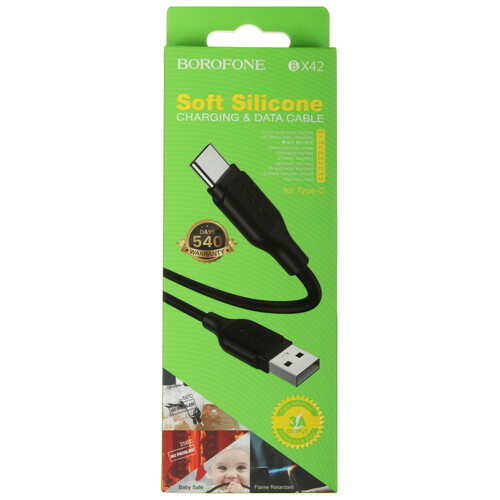 Купить Кабель круглый Borofone USB Type-C - USB 2.0 Type-A черный 1 м  5475011. Характеристики, отзывы и цены в Донецке