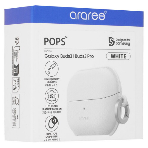 Купить Чехол Araree для Samsung Galaxy Buds 3, Samsung Galaxy Buds 3 Pro, белый  5617372. Характеристики, отзывы и цены в Донецке