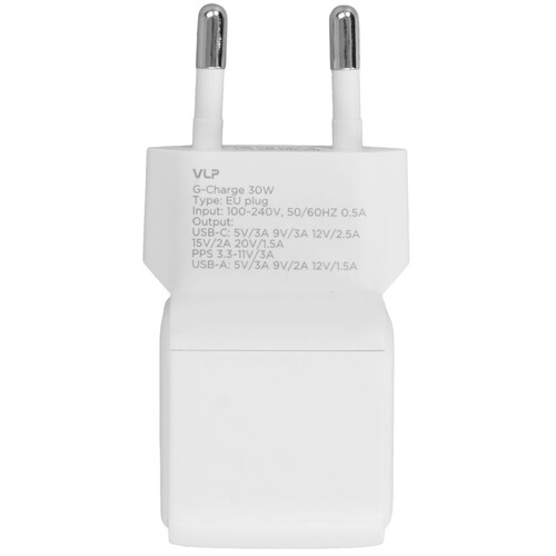 Купить Сетевое зарядное устройство VLP G-Charge 30W белый  9263168. Характеристики, отзывы и цены в Донецке