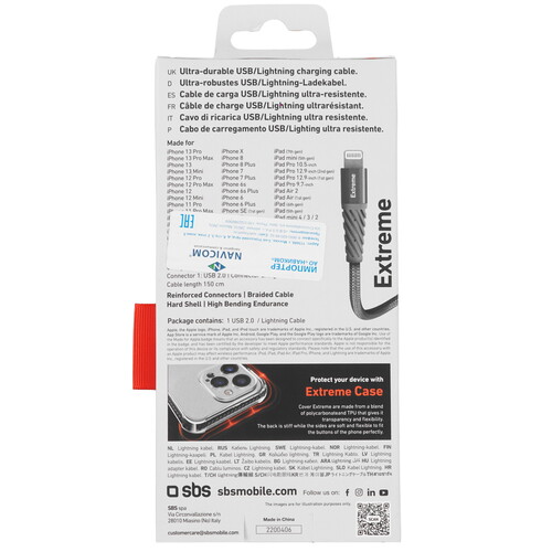 Купить Кабель круглый SBS Lightning 8-pin - USB 2.0 Type-A серебристый 1.5 м  5494463. Характеристики, отзывы и цены в Донецке