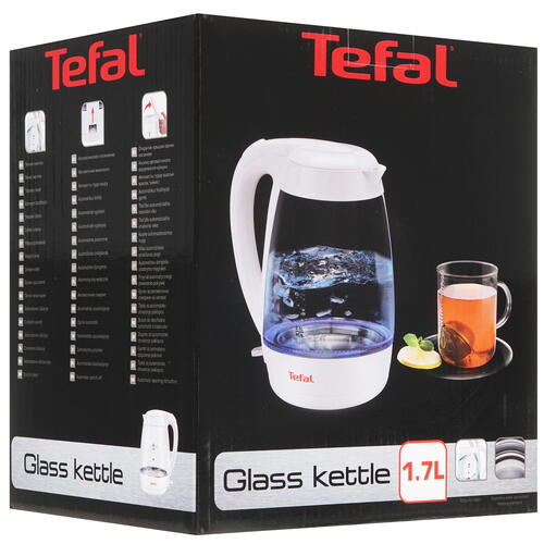 Купить Электрочайник Tefal Glass KO450132 белый  7916694. Характеристики, отзывы и цены в Донецке