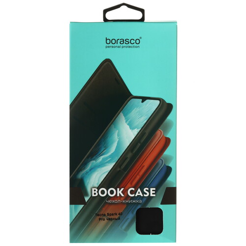 Купить Чехол-книжка  BoraSCO для Tecno SPARK 40 Pro черный  5634865. Характеристики, отзывы и цены в Донецке