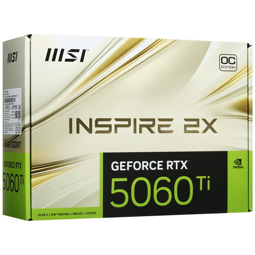 Купить Видеокарта MSI GeForce RTX 5060 Ti INSPIRE 2X OC  5622549. Характеристики, отзывы и цены в Донецке