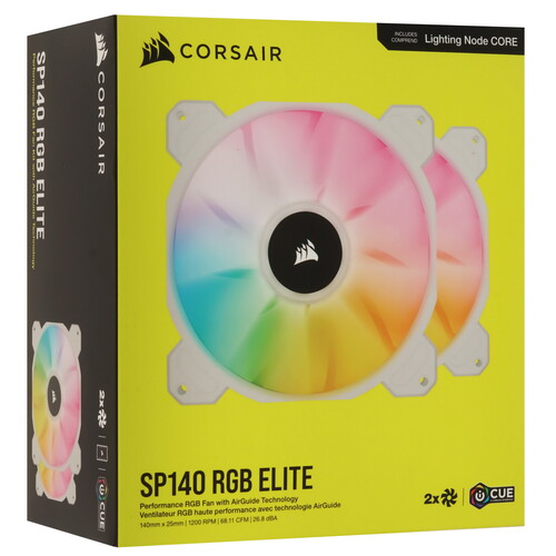 Купить Комплект вентиляторов Corsair iCUE SP140 RGB ELITE Performance  5610058. Характеристики, отзывы и цены в Донецке