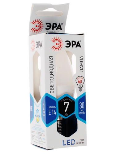 Купить Лампа светодиодная ЭРА LED smd B35-7w-840-E14  7932481. Характеристики, отзывы и цены в Донецке