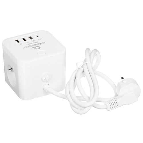 Купить Сетевой фильтр Cablexpert CUBE-3-CU3-W-1.5 белый  9154786. Характеристики, отзывы и цены в Донецке