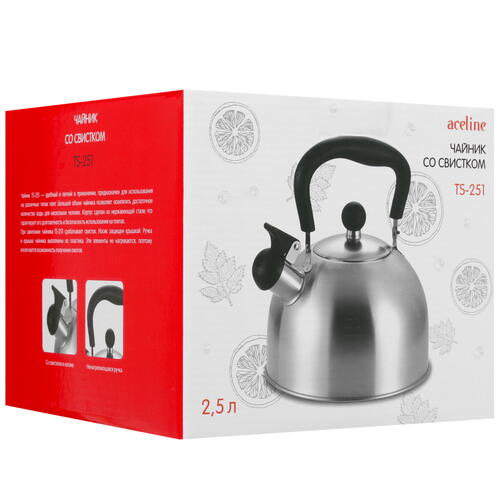 Купить Чайник для плиты Aceline TS-251 серебристый  1612226. Характеристики, отзывы и цены в Донецке