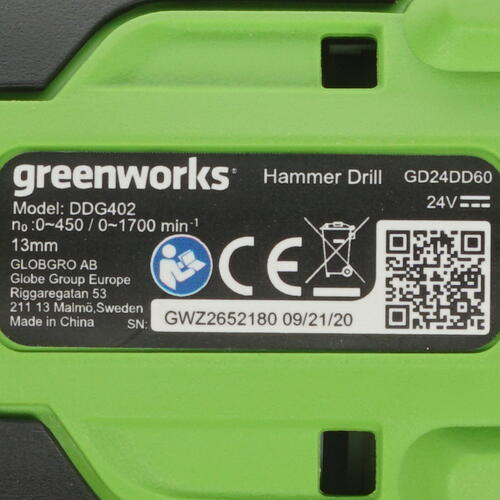 Купить Дрель-шуруповерт GreenWorks GD24DD60 24V  Без АКБ  4766748. Характеристики, отзывы и цены в Донецке
