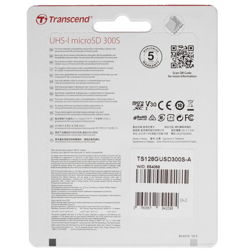 Купить Карта памяти Transcend 300S microSDXC 128 ГБ [TS128GUSD300S-A]  1275809. Характеристики, отзывы и цены в Донецке