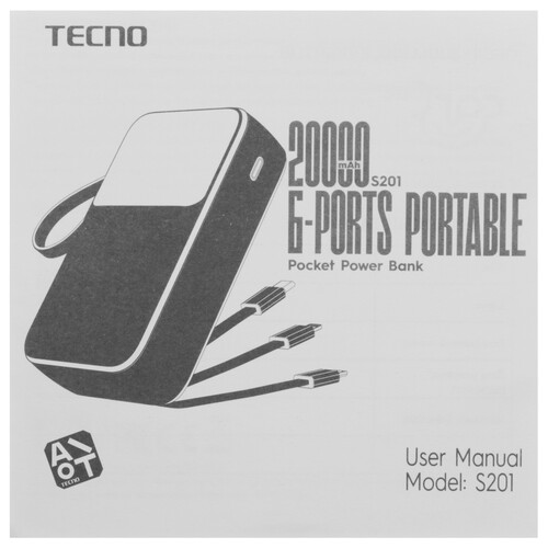 Купить Портативный аккумулятор Tecno S201 черный  5633622. Характеристики, отзывы и цены в Донецке