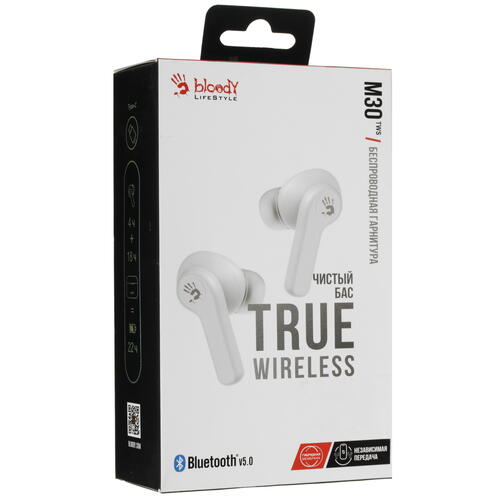 Купить Наушники TWS A4Tech Bloody M30 белый 2021  4781365. Характеристики, отзывы и цены в Донецке