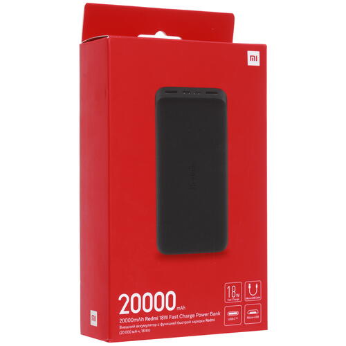 Купить Портативный аккумулятор Xiaomi Redmi Fast Charge Power Bank черный  1630318. Характеристики, отзывы и цены в Донецке