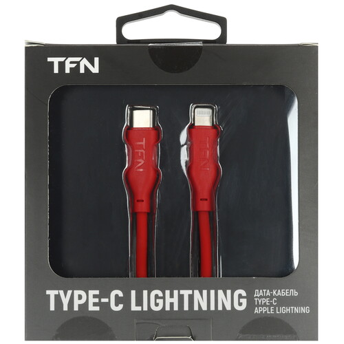 Купить Кабель круглый TFN Lightning 8-pin - USB Type-C красный 1.2 м  9174434. Характеристики, отзывы и цены в Донецке
