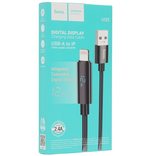 Купить Кабель круглый Hoco Lightning 8-pin - USB 2.0 Type-A черный 1.2 м  5635309. Характеристики, отзывы и цены в Донецке