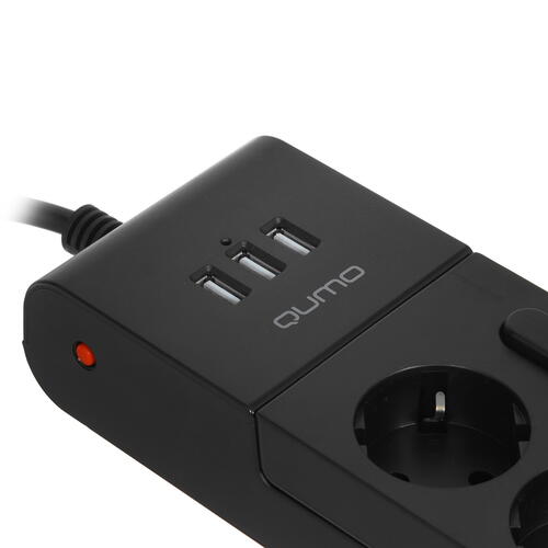 Купить Сетевой фильтр QUMO Power Bar PRO 6SP4U (P-0006) черный  5416311. Характеристики, отзывы и цены в Донецке
