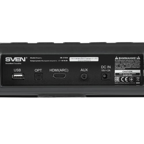 Купить Саундбар Sven SB-2150A черный  4788736. Характеристики, отзывы и цены в Донецке