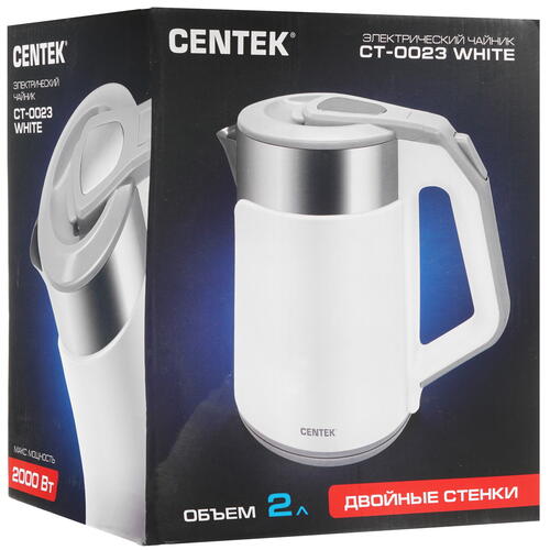 Купить Электрочайник Centek CT-0023 белый  8188739. Характеристики, отзывы и цены в Донецке