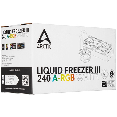 Купить Система охлаждения ARCTIC Liquid Freezer III 240 A-RGB  белая  9113304. Характеристики, отзывы и цены в Донецке