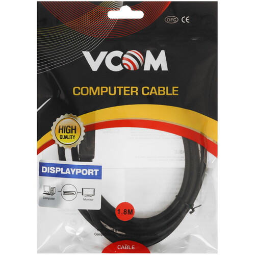 Купить Кабель однонаправленный VCOM mini DisplayPort - DisplayPort, 1.8 м  5471575. Характеристики, отзывы и цены в Донецке