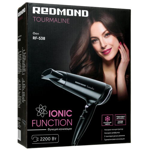 Купить Фен Redmond RF-538 черный  5339609. Характеристики, отзывы и цены в Донецке