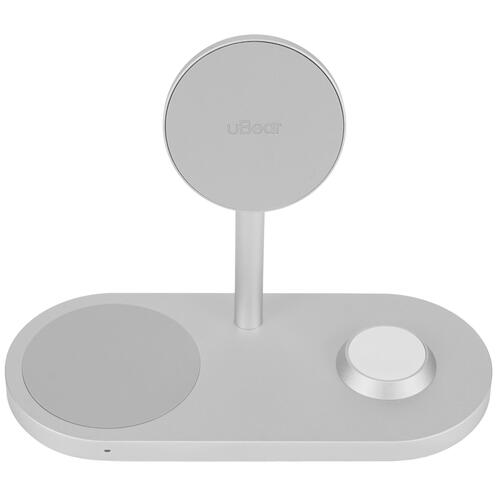 Купить Беспроводное зарядное устройство uBear Stage Pro 3-in-1 серебристый  5435729. Характеристики, отзывы и цены в Донецке