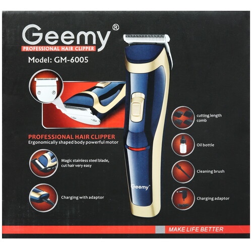 Купить Машинка для стрижки Geemy GM-6005 синий/золотистый  5492145. Характеристики, отзывы и цены в Донецке
