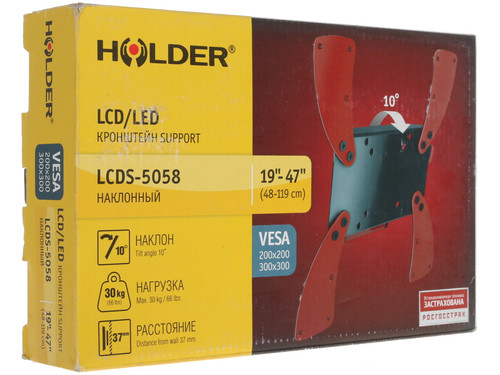 Купить Кронштейн для ТВ Holder LCDS-5058 черный  0194120. Характеристики, отзывы и цены в Донецке