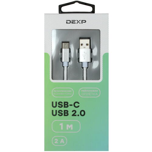 Купить Кабель круглый DEXP USB Type-C - USB 2.0 Type-A белый 1 м  4834142. Характеристики, отзывы и цены в Донецке