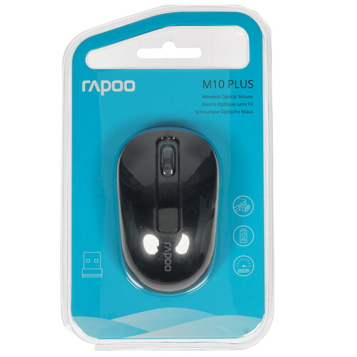 Купить Мышь беспроводная RAPOO M10 Plus [1140084] черный  4714029. Характеристики, отзывы и цены в Донецке