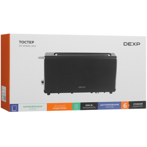 Купить Тостер DEXP DT-M1300L Slim черный  9226565. Характеристики, отзывы и цены в Донецке