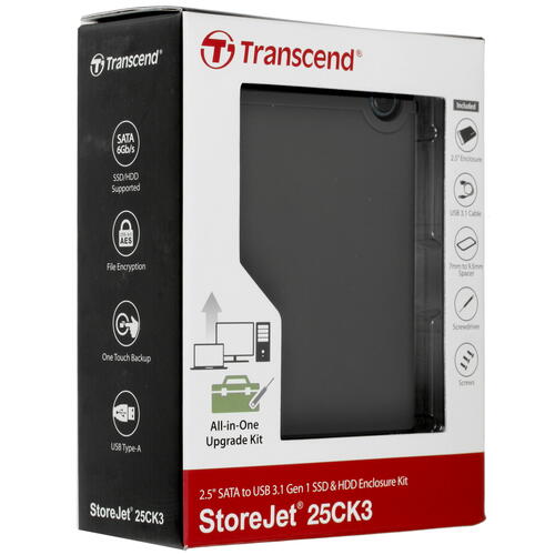 Купить 2.5" Внешний бокс Transcend TS0GSJ25CK3  1387136. Характеристики, отзывы и цены в Донецке